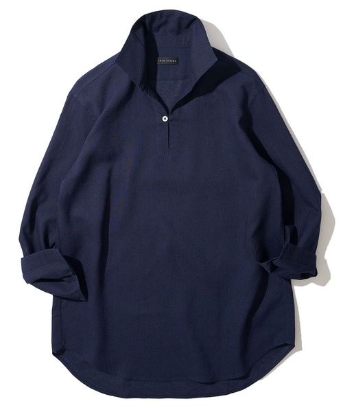 「TETE HOMME」 7分袖シャツ MEDIUM ホワイト メンズ_画像9