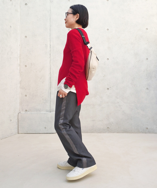 「AP STUDIO」 長袖ニット FREE ネイビー レディース_画像7