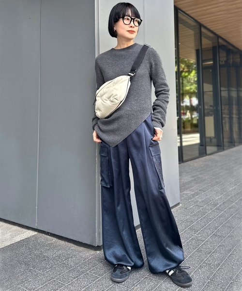 「AP STUDIO」 長袖ニット FREE ネイビー レディース_画像8