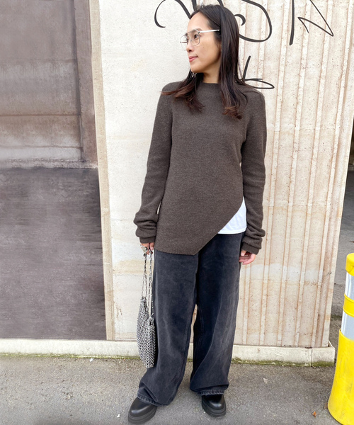 「AP STUDIO」 長袖ニット FREE ネイビー レディース_画像10