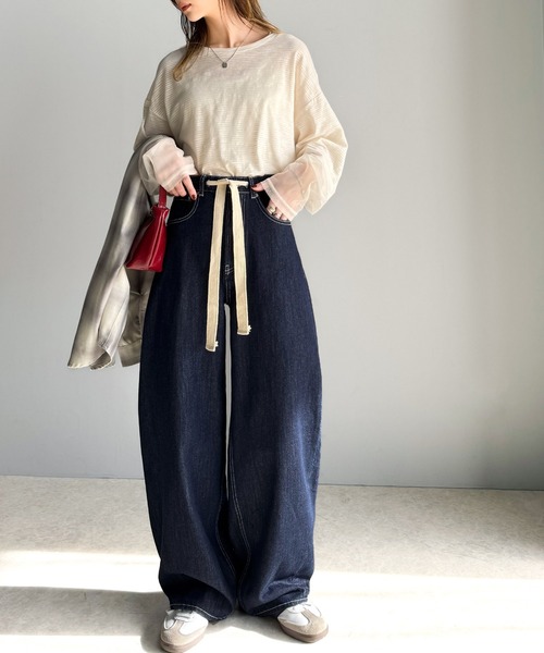 「classicalelf」 デニムパンツ LARGE ライトブルー レディース_画像7
