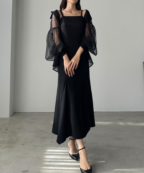 「Louere」 キャミソールワンピース X-LARGE ブラック レディース_画像4