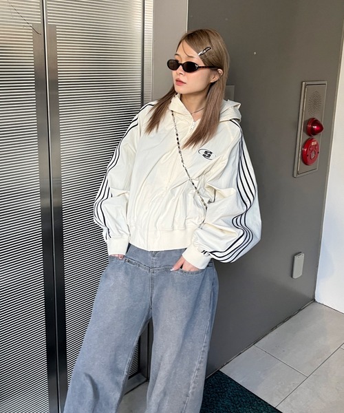 「WHO'S WHO gallery」 「sloppy」ナイロンブルゾン FREE アイボリー レディース_画像9