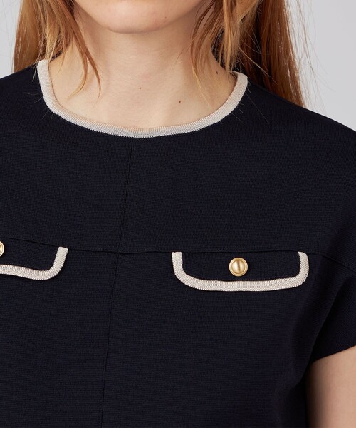 「BALLSEY」 半袖ワンピース 36 ネイビー レディースの画像