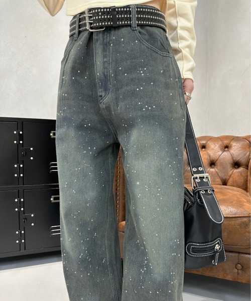 「sedacle girl」 デニムパンツ FREE インディゴブルー レディース_画像4