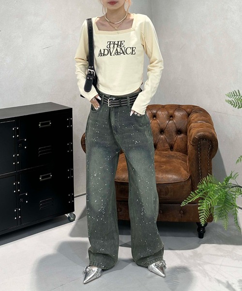 「sedacle girl」 デニムパンツ FREE インディゴブルー レディース_画像5