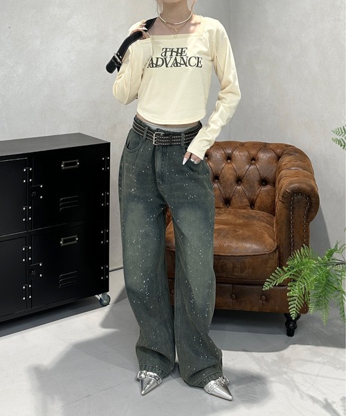 「sedacle girl」 デニムパンツ FREE インディゴブルー レディース_画像6