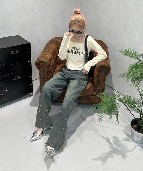 「sedacle girl」 デニムパンツ FREE インディゴブルー レディース_画像7