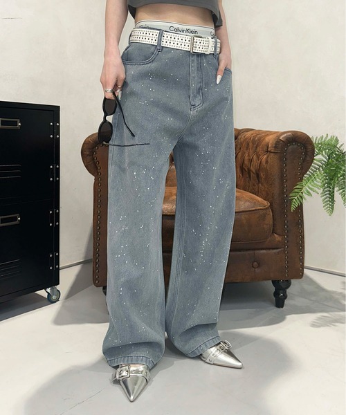 「sedacle girl」 デニムパンツ FREE インディゴブルー レディース_画像9