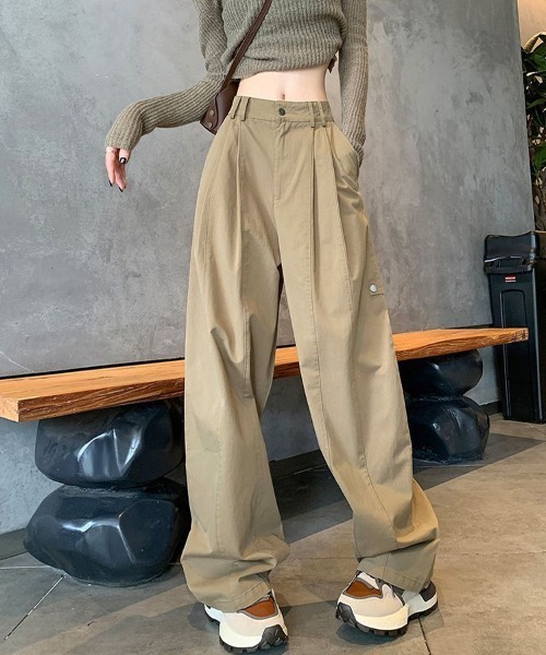 ワイドパンツ チノパン チノライクパンツ レディース : ZOZOTOWN Yahoo