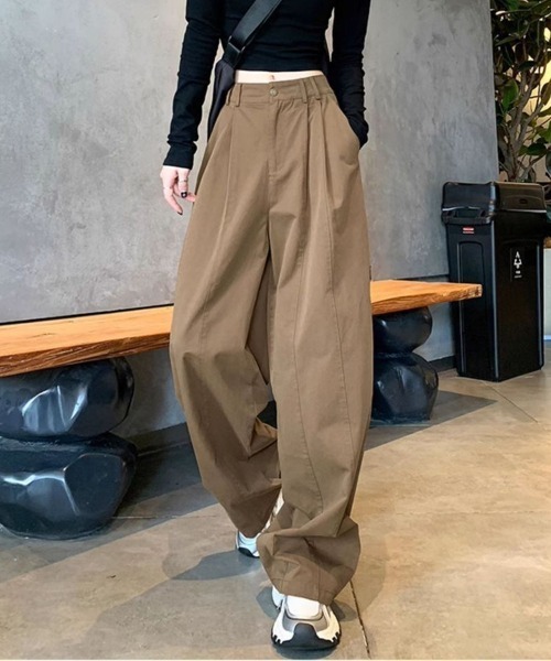 ワイドパンツ チノパン チノライクパンツ レディース : ZOZOTOWN Yahoo