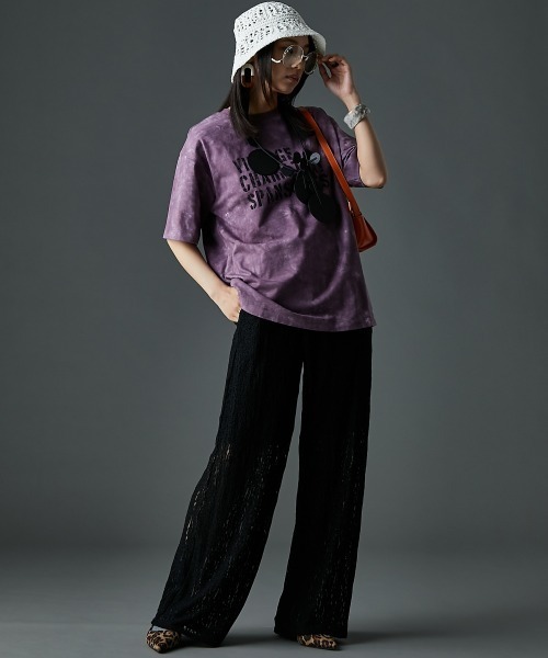 「GEVS.」 半袖Tシャツ 4L パープル レディース_画像4