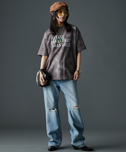 「GEVS.」 半袖Tシャツ 4L パープル レディース_画像7