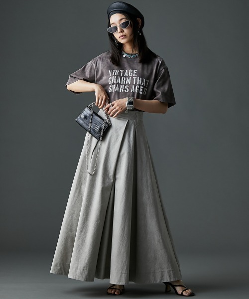 「GEVS.」 半袖Tシャツ 4L パープル レディース_画像8