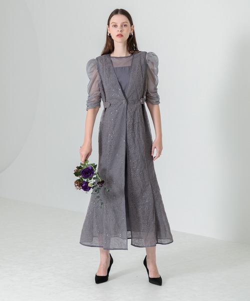 「Leja」 半袖ワンピース LARGE モカ レディースの画像