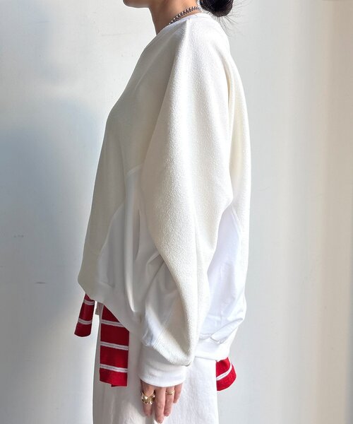 DouDou（ドゥドゥ） tシャツ 「WEB限定」異素材切替プルオーバー