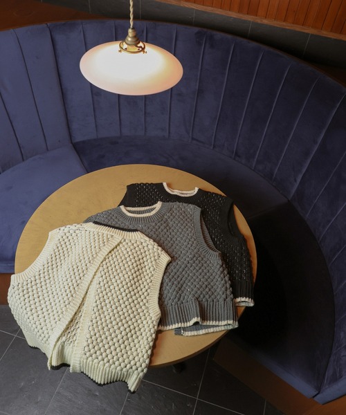 「select MOCA」 ニットベスト FREE チャコール レディース_画像4