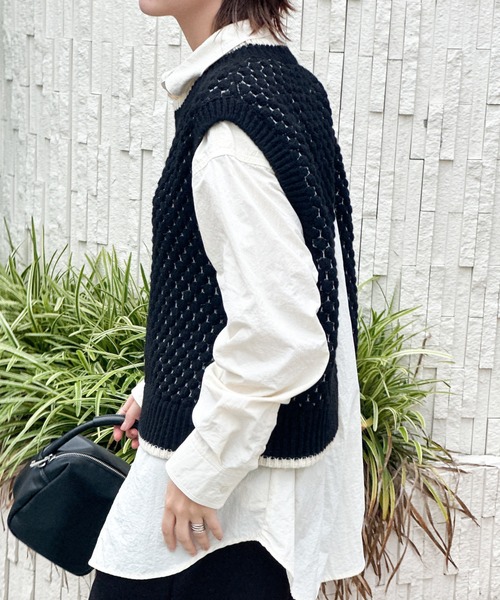 「select MOCA」 ニットベスト FREE チャコール レディース_画像8