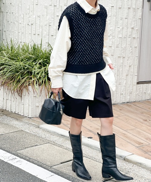 「select MOCA」 ニットベスト FREE チャコール レディース_画像9