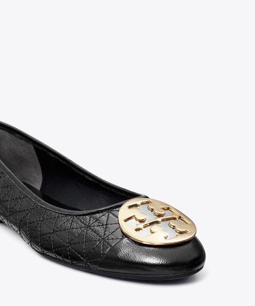 超美品　TORY BURCH ブラック フラットシューズ　GD金具　25.5㎝ TORY BURCH（トリーバーチ） フラットパンプス 24.5cm ブラック