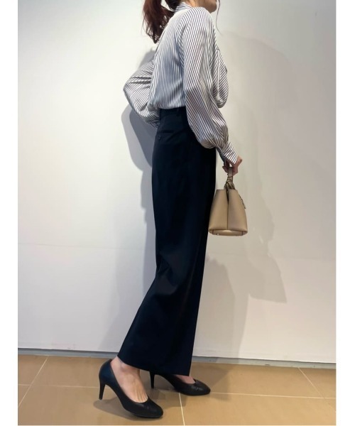 ワイドパンツ スラックス パンツ ESTNATION / ドスキン ワンタックパンツ レディースの画像