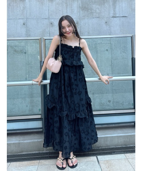 「SNIDEL」 キャミソールワンピース 1 ピンク レディースの画像