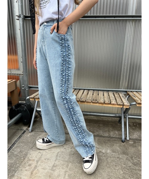 「WC」 デニムパンツ FREE ブルー レディース_画像2