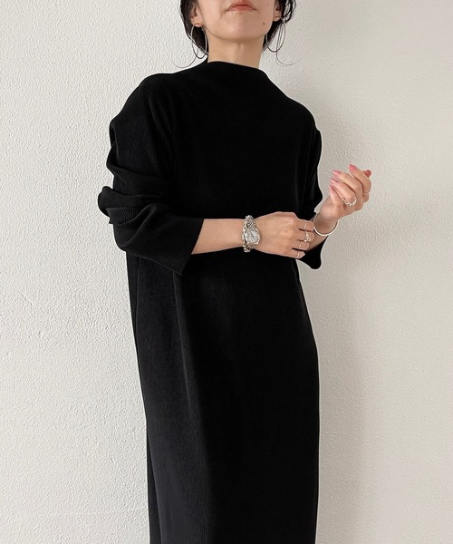 「wee9s」 長袖ワンピース FREE ネイビー レディース_画像7