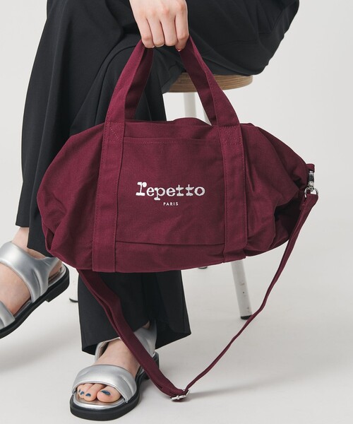 レペット repetto バッグ 底面ラウンド☆2ウェイ ボストン/ショルダー repetto（レペット） 2way レザーショルダーバッグ Leather shoulder