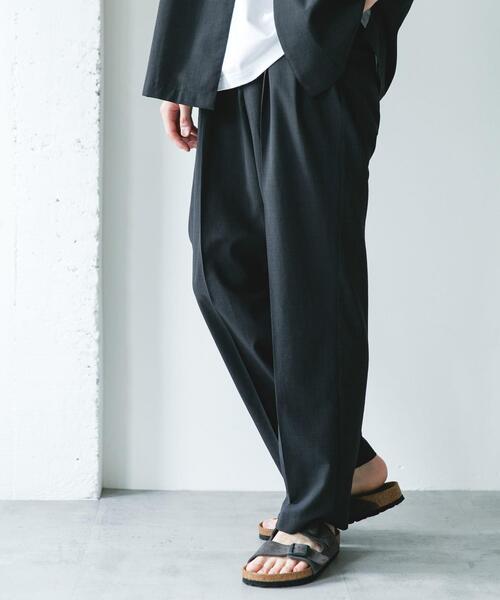 美品 ENFOLD リラックストラウザー イージーパンツ 黒 洗える URBAN RESEARCH DOORS（アーバンリサーチドアーズ） パンツ 「イージー