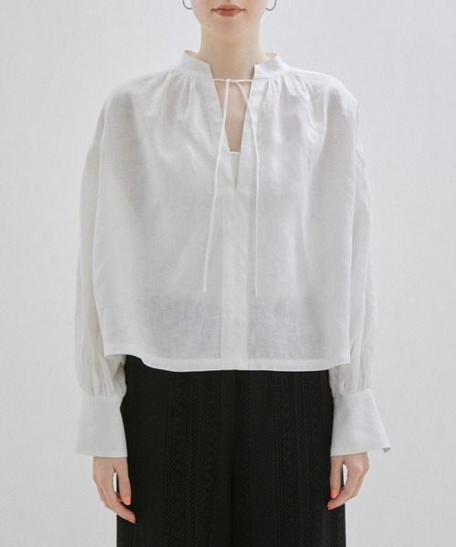 「SALON adam et rope'」 長袖ブラウス FREE ダークブラウン レディース_画像2