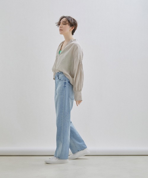 「SALON adam et rope'」 長袖ブラウス FREE ダークブラウン レディース_画像5