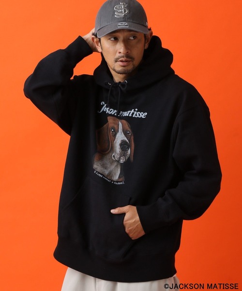 「JACKSON MATISSE」 プルオーバーパーカー MEDIUM ブラック メンズ_画像6