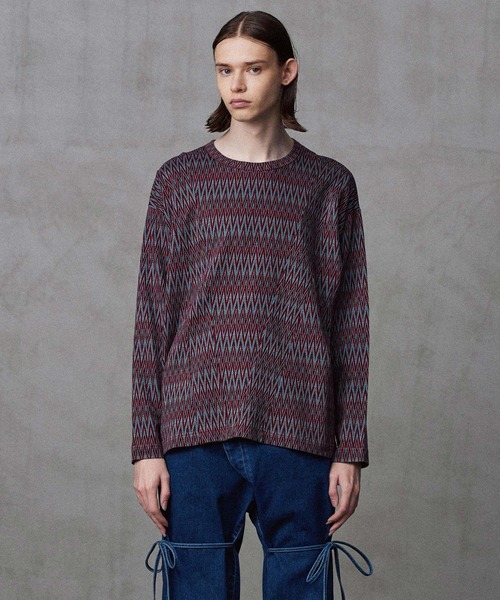 「SHAREEF」 長袖Tシャツ 1 レッド メンズの画像
