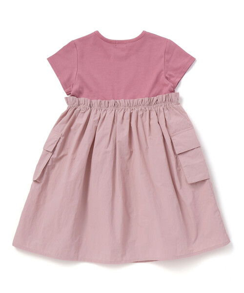 BeBe - 衣装 タフタ×天竺ギャザーうつり変わり半袖衣装 キッズ お子さん服 うしろ帯