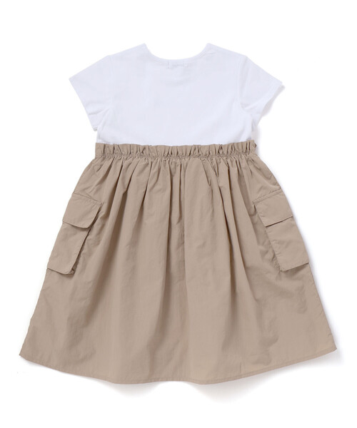 BeBe - 衣装 タフタ×天竺ギャザーうつり変わり半袖衣装 キッズ お子さん服 うしろ帯