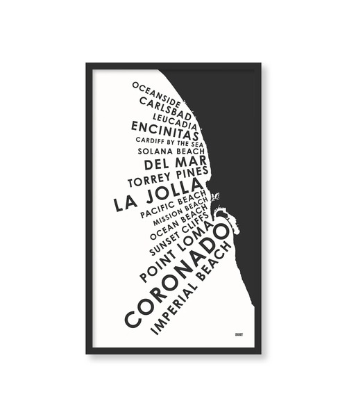 ポスター 「ORANGE ＆ PARK / オレンジ アンド パーク」SAN DIEGO BEACH TOWNS PRINT