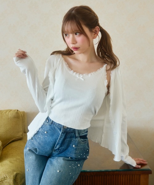水色と白のキャミソール 3点セット TITTY＆CO.（ティティーアンドコー） アンサンブル レースキャミソール