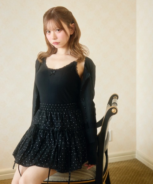 キャミソール♡カーディガン TITTY＆CO.（ティティーアンドコー） アンサンブル レースキャミソール