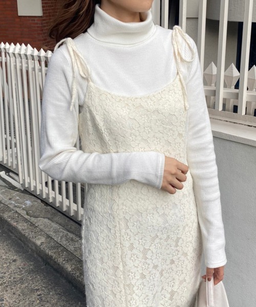 「one after another NICE CLAUP」 キャミソールワンピース FREE アイボリー レディース_画像9