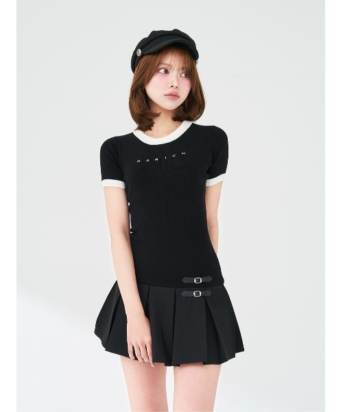 Darich（ダーリッチ） ワンピース ベルトデザインロゴプリーツニット