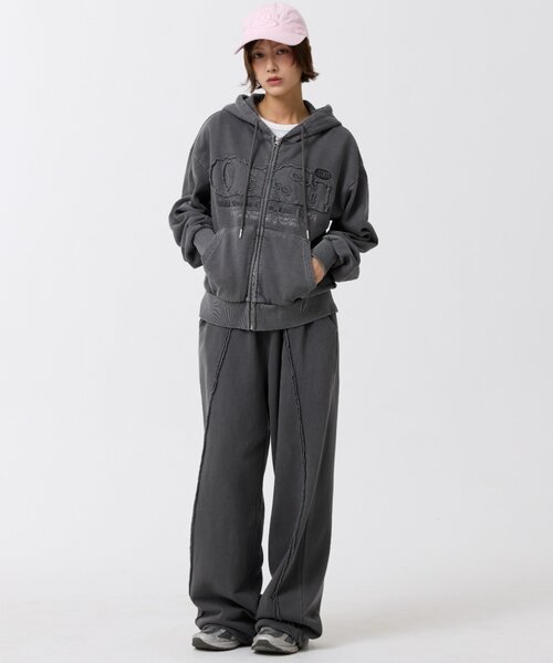 「ODD STUDIO」 スウェットパンツ MEDIUM チャコールグレー レディース_画像3