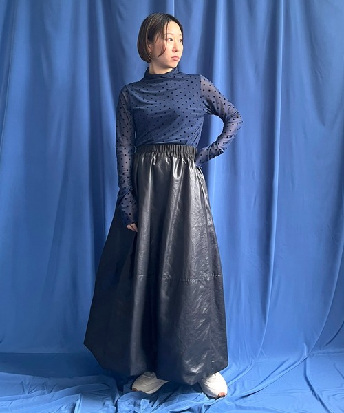 「LHELBIE」 フレアスカート M ブラック レディース_画像3