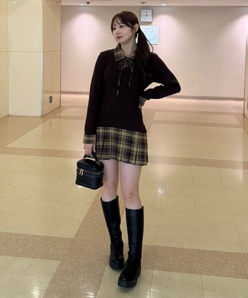 「continuer de NICE CLAUP」 ドッキングワンピース FREE トップグレー レディース_画像8