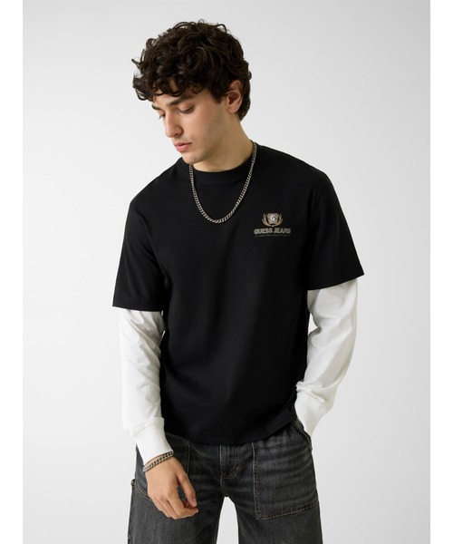 tシャツ GUESS JEANS Double Layer Tee Tシャツ ロンT レイヤード 