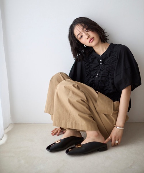 Firsthand（ファーストハンド） パンプス ミュール ニュアンスプレート