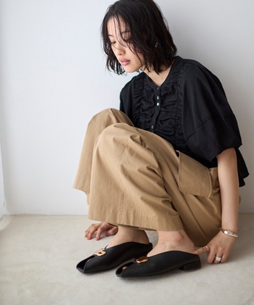 Firsthand（ファーストハンド） パンプス ミュール ニュアンスプレート