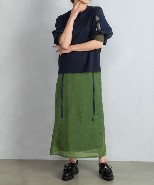 「MARECHAL TERRE」 半袖カットソー MEDIUM オフホワイト レディース_画像5