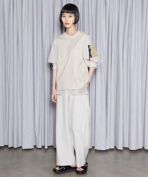 「MARECHAL TERRE」 半袖カットソー MEDIUM オフホワイト レディース_画像7