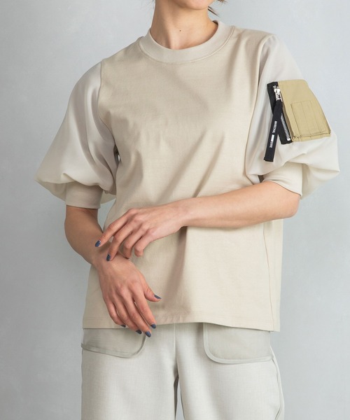 「MARECHAL TERRE」 半袖カットソー MEDIUM オフホワイト レディース_画像8